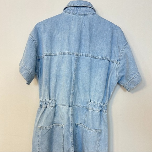 FREE PEOPLE Marci Denim Coverall in Wash Clear Skies - Picture 6 of 8